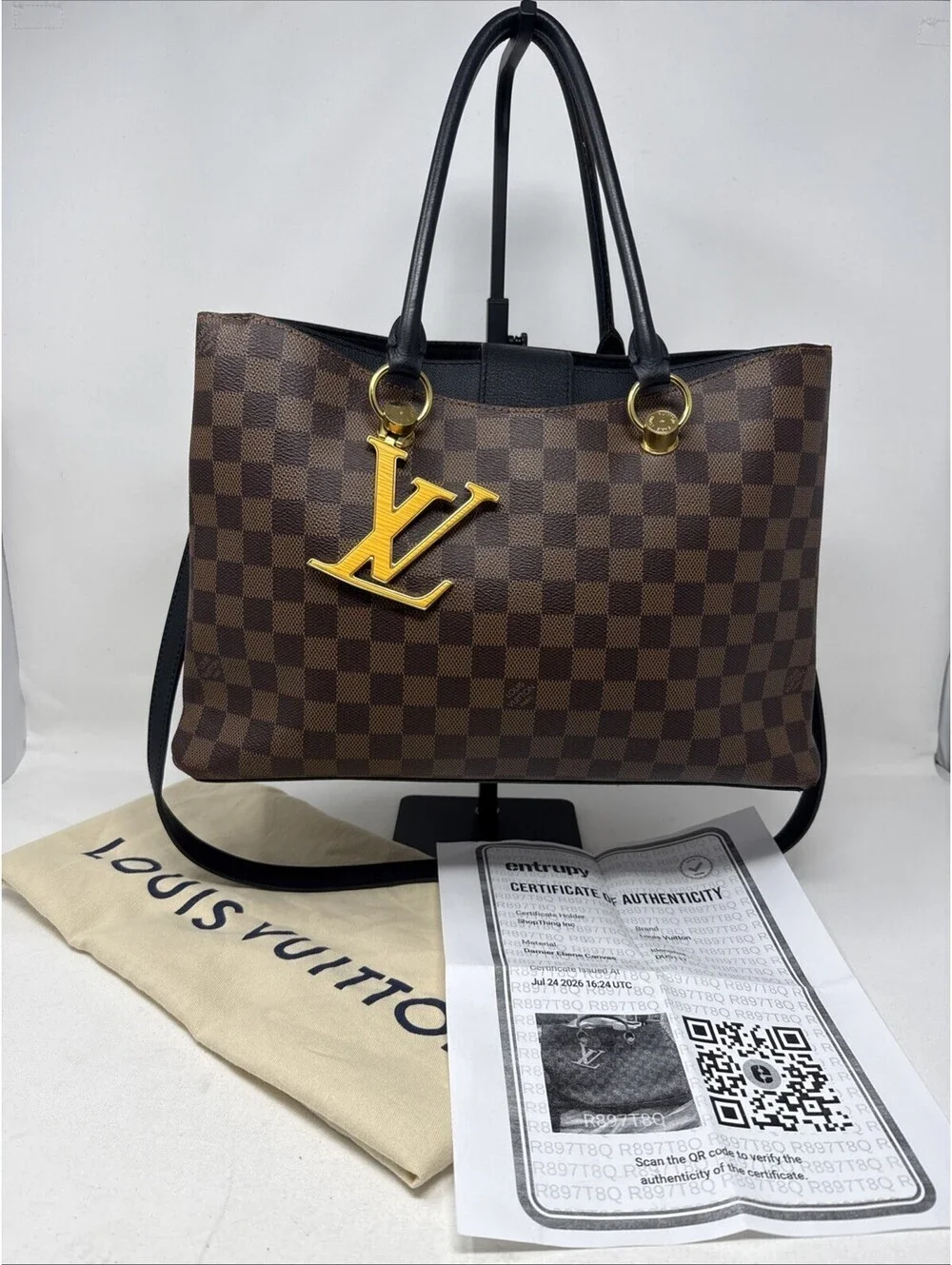 Louis Vuitton LV Riverside Damier Ebene  Top Handle Bag